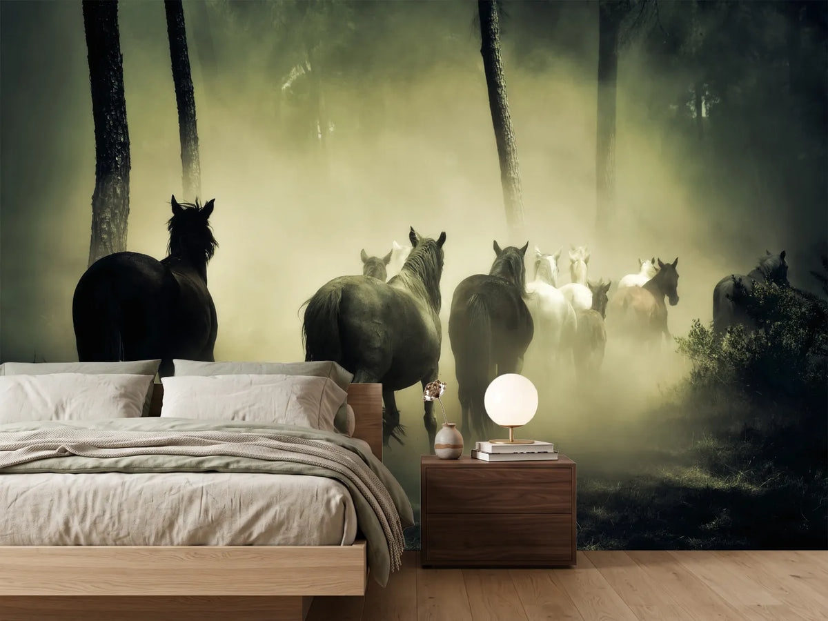 photo-wallpaper-horses-in-the-forest