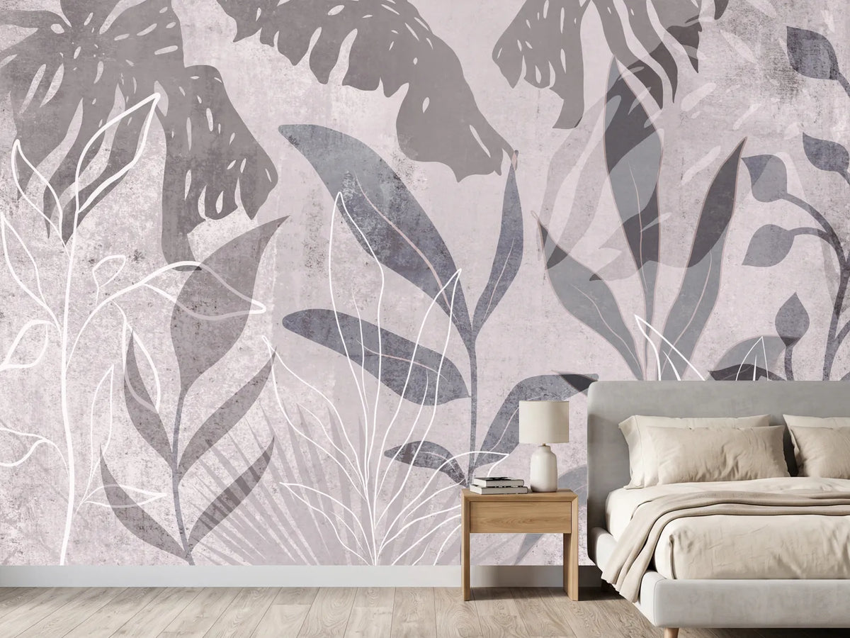 photo-wallpaper-abstract-gray-leaves