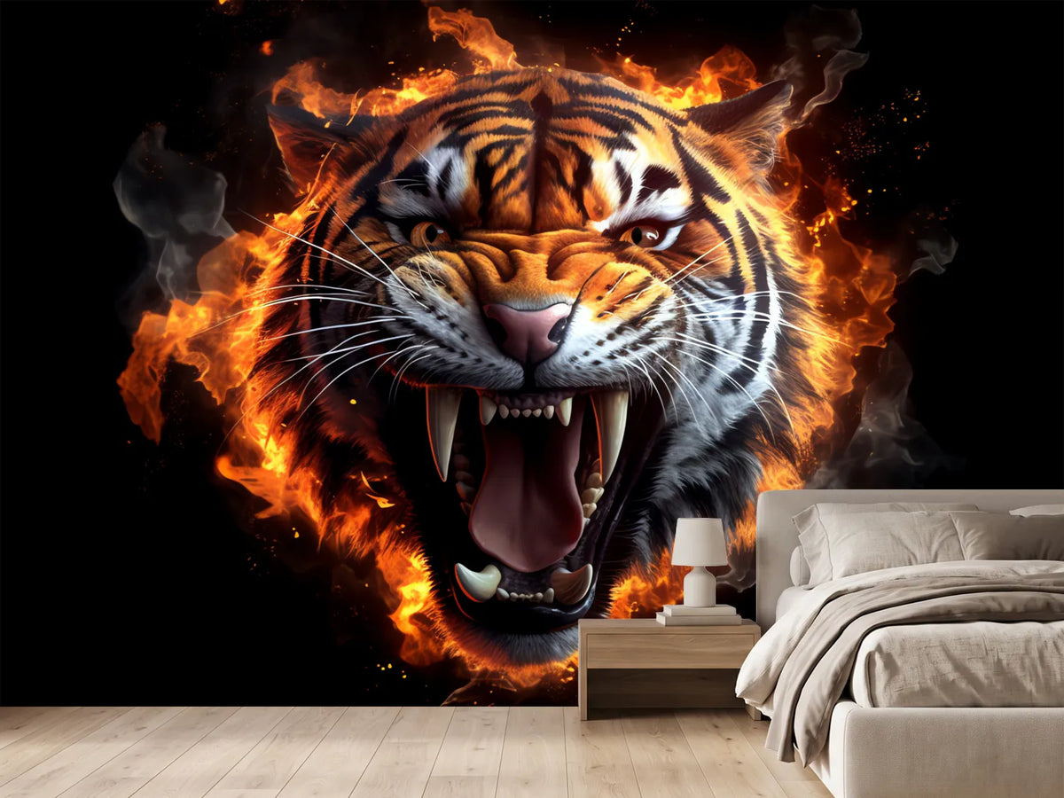 photo-wallpaper-roaring-tiger-wreathed-in-blazing-flames-against-deep-black