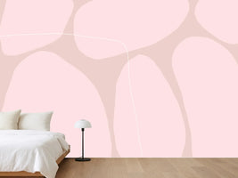 photo-wallpaper-pink-organic-shapes-and-thin-white-lines