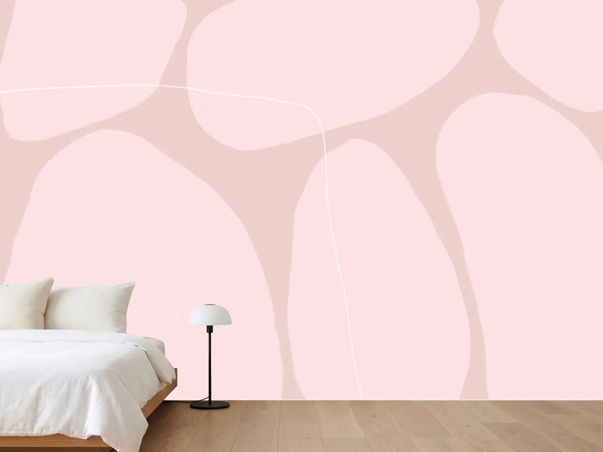 photo-wallpaper-pink-organic-shapes-and-thin-white-lines