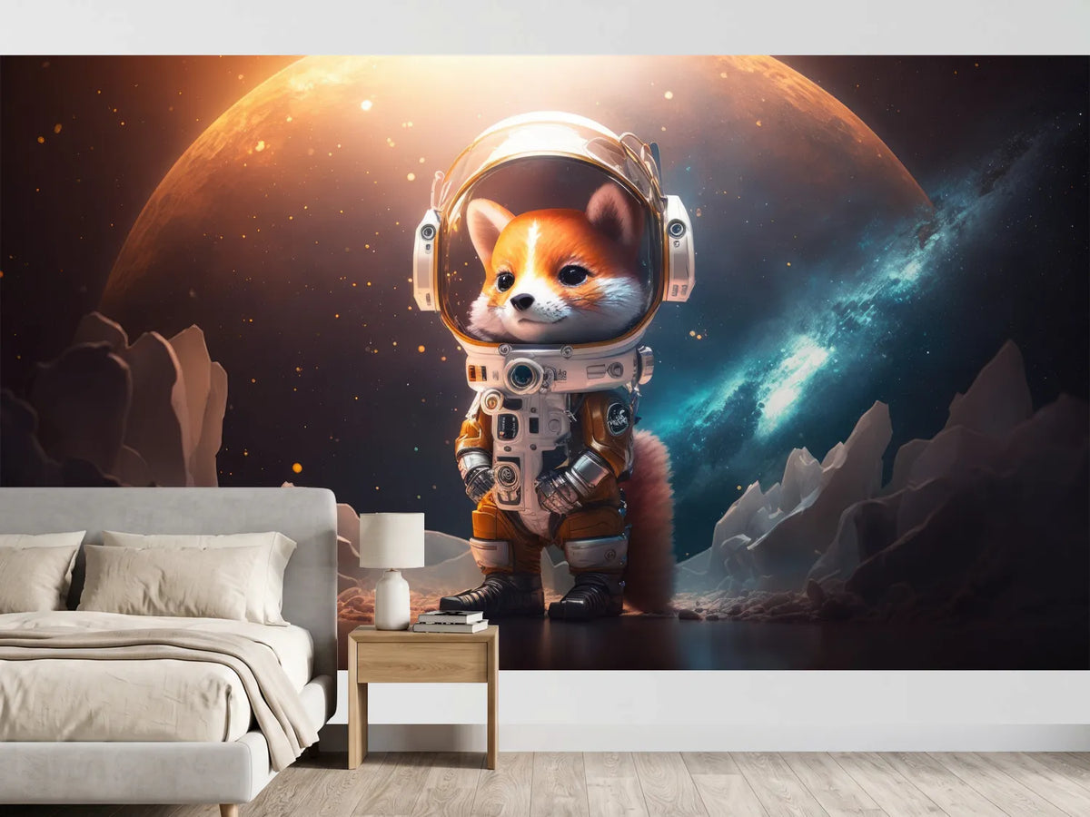 photo-wallpaper-fox-in-a-spacesuit-on-an-alien-planet-before-a-glowing-galaxy