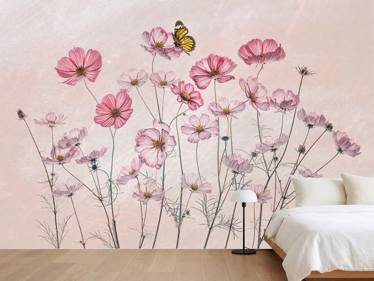 photo-wallpaper-pink-cosmos-butterfly