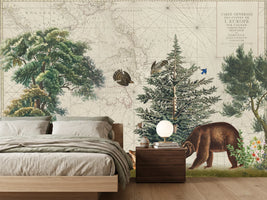 photo-wallpaper-vintage-map-forest-wildlife