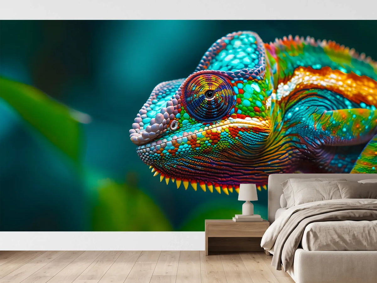 photo-wallpaper-close-up-colorful-chameleon-tropical-wildlife-animal-color-changing