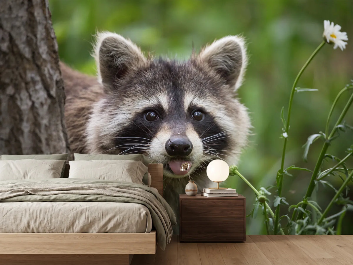 photo-wallpaper-raccoon-in-backyard