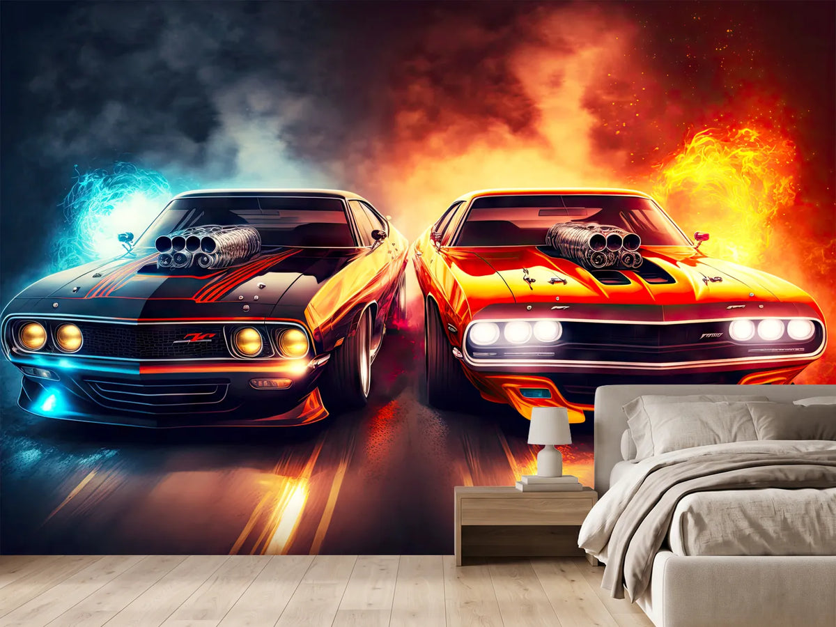 photo-wallpaper-two-powerful-cars-for-drag-racing-start-race-generative-ai