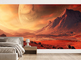 photo-wallpaper-red-landscape-of-mountains-on-the-planet-mars