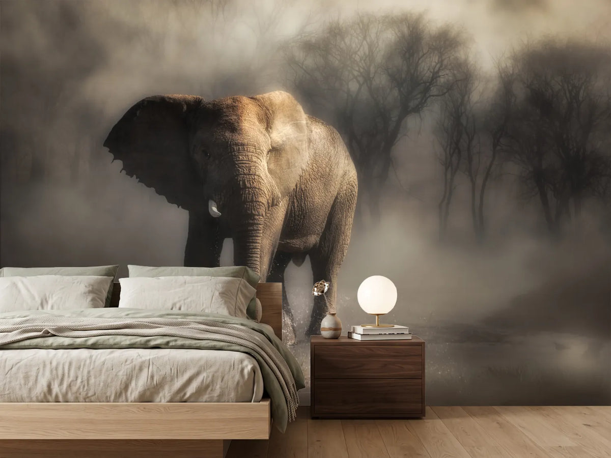 photo-wallpaper-misty-elephant-walk
