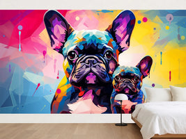 photo-wallpaper-french-bulldog-and-puppy-in-vivid-pop-art-colours