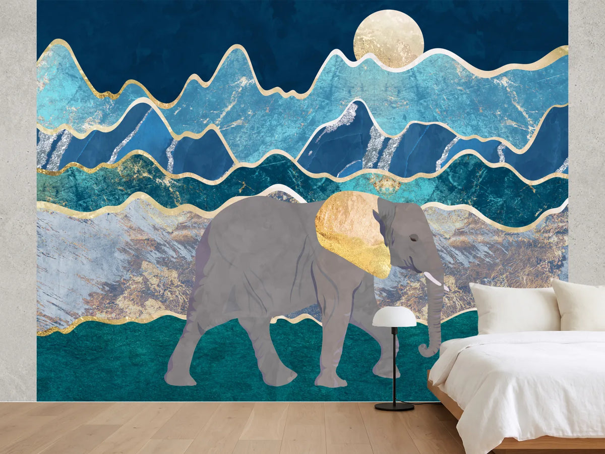 photo-wallpaper-golden-elephant-mountains