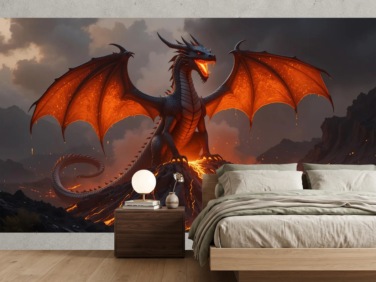 photo-wallpaper-dragon-with-glowing-wings-above-streaming-lava