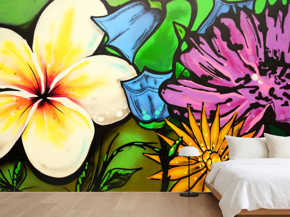 photo-wallpaper-graffiti-flowers