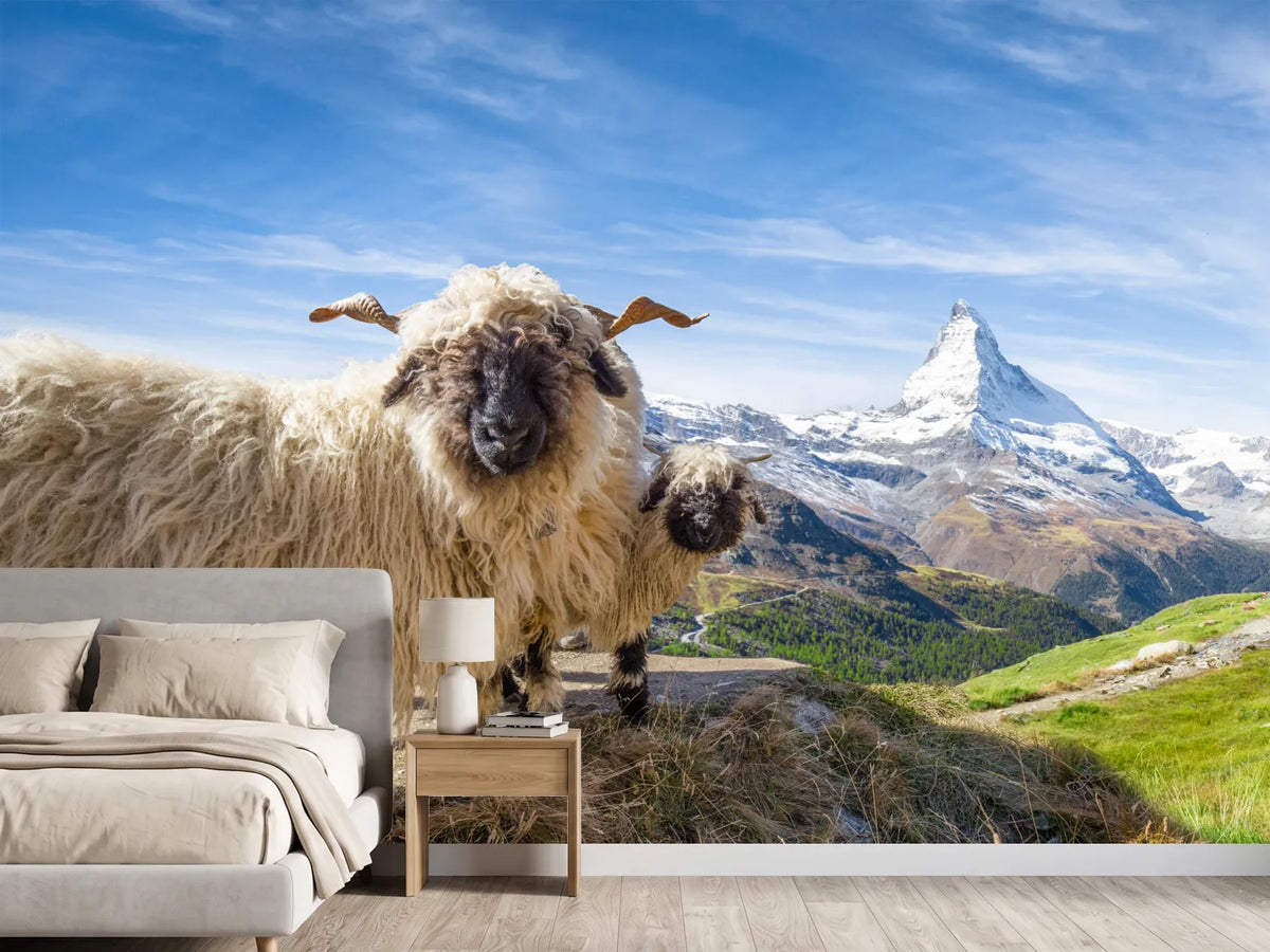 photo-wallpaper-sheep-and-peaks-in-valais