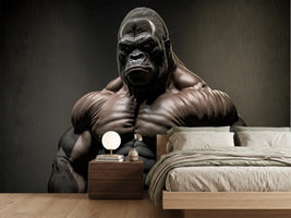 photo-wallpaper-gorilla-close-up-portrait-bodybuilder-posing-generative-ai