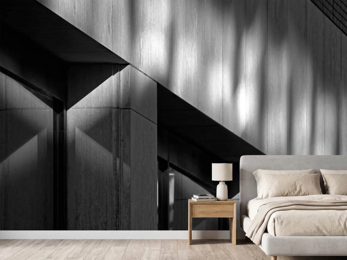 photo-wallpaper-concrete-facade-in-black-and-white-diagonal-edges-in-raking-light