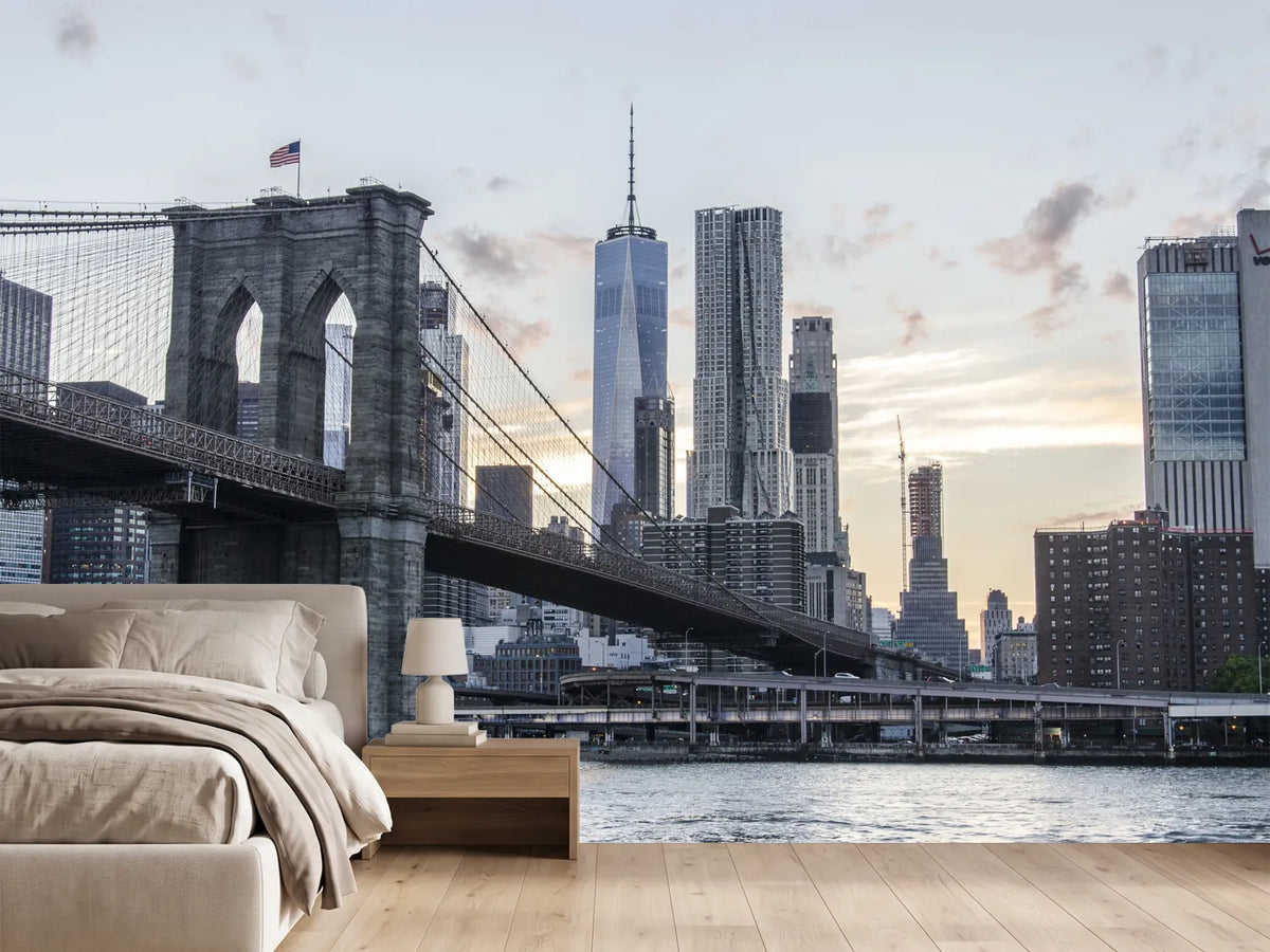 photo-wallpaper-the-brooklyn-bridge-in-the-evening