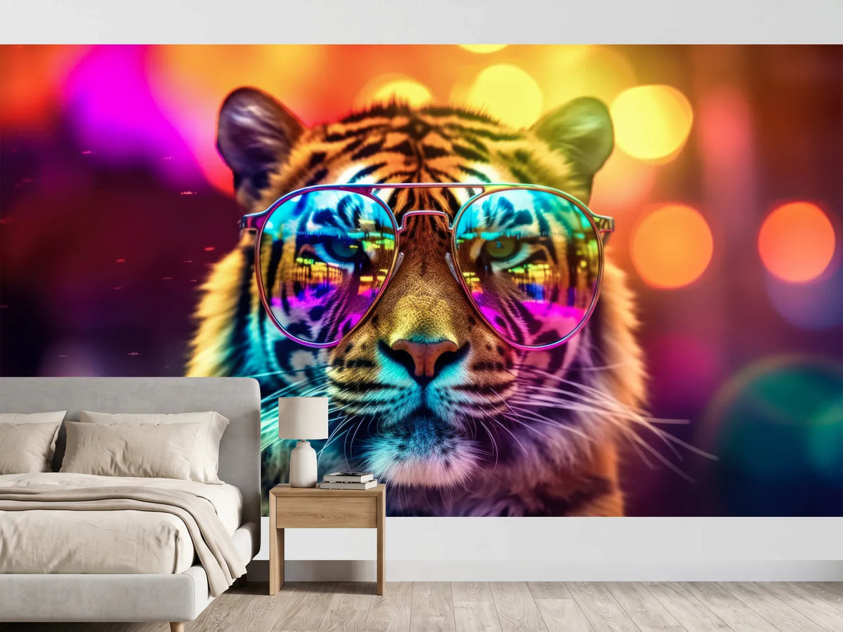 photo-wallpaper-tiger-in-aviator-glasses-under-neon-lights-and-colourful-bokeh