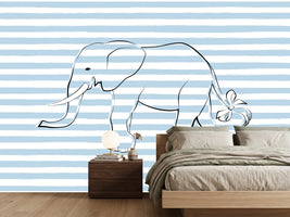 photo-wallpaper-striped-elephant-with-bow