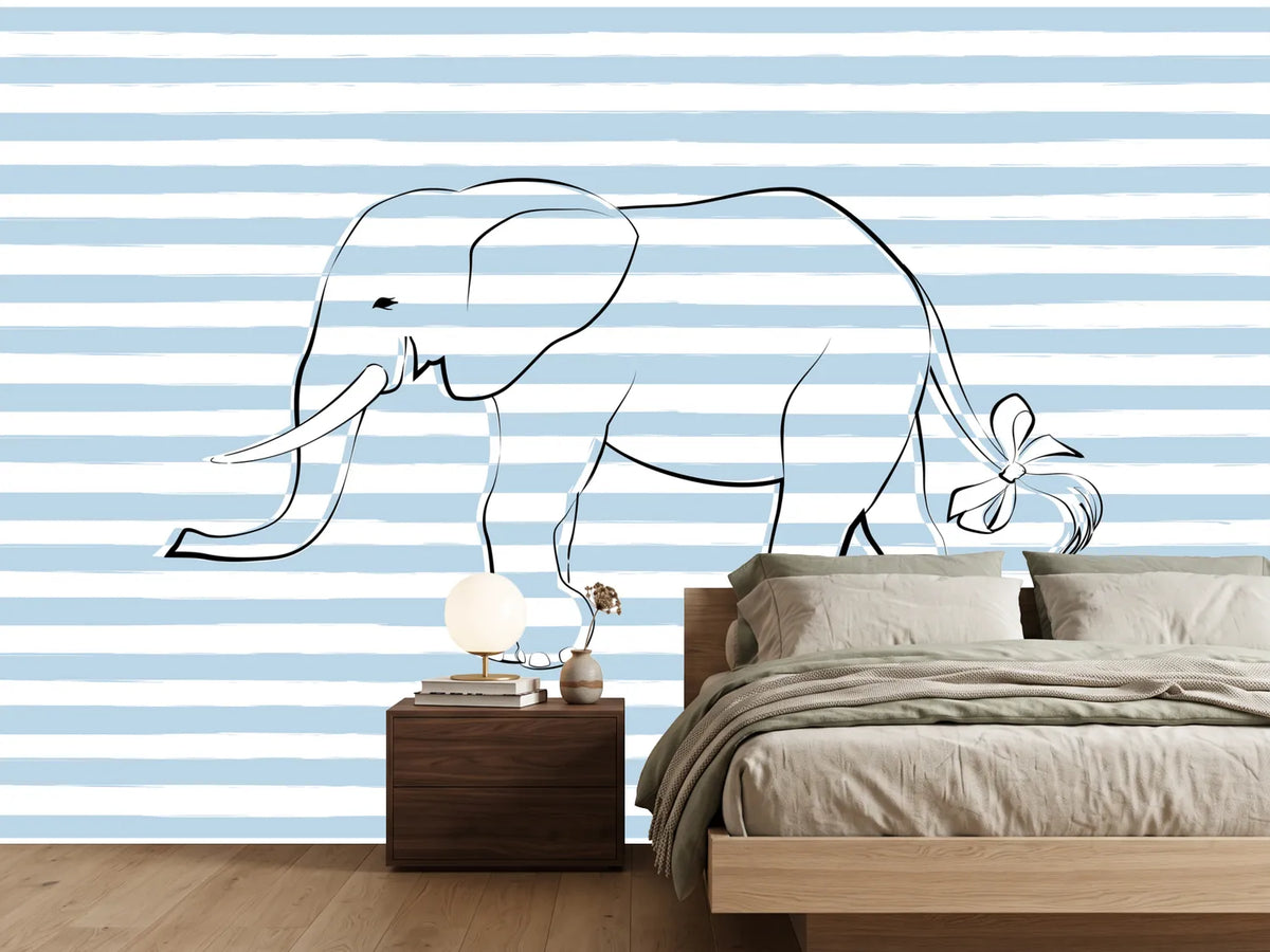 photo-wallpaper-striped-elephant-with-bow