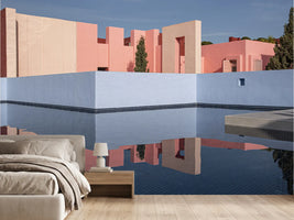 photo-wallpaper-geometric-pink-pool-reflections