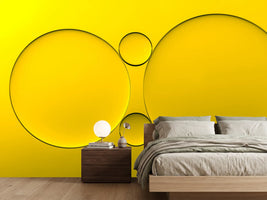 photo-wallpaper-vibrant-yellow-liquid-spheres