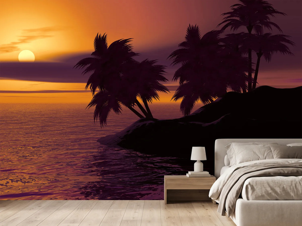 photo-wallpaper-the-lonely-island-in-the-sunset