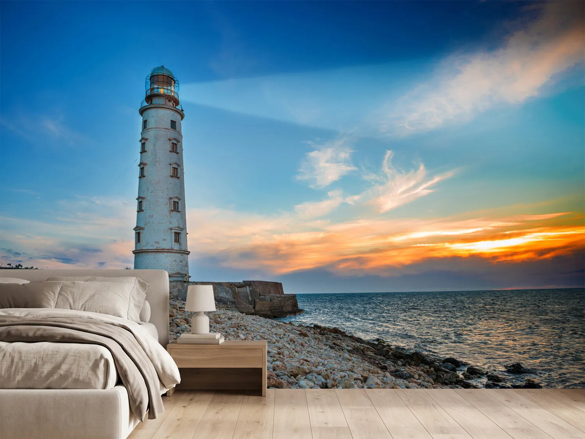 photo-wallpaper-sunset-at-the-lighthouse