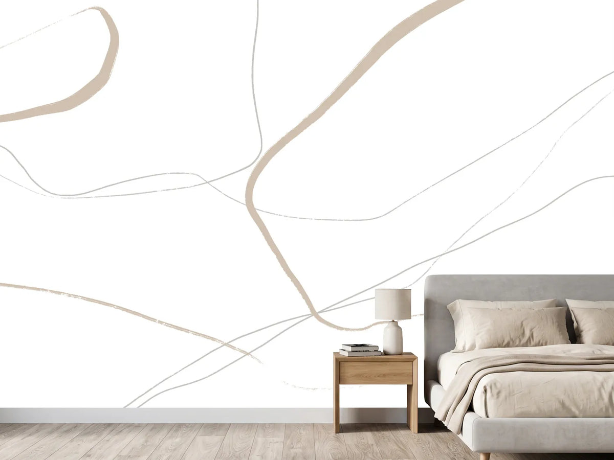 photo-wallpaper-beige-and-gray-lines-on-a-white-background