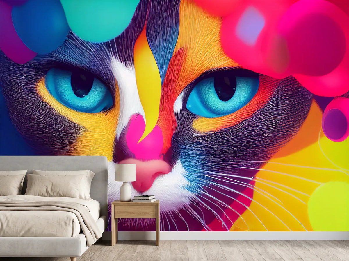 photo-wallpaper-portrait-of-cat-pour-thick-split-colorful-paint-liquid-3d-render