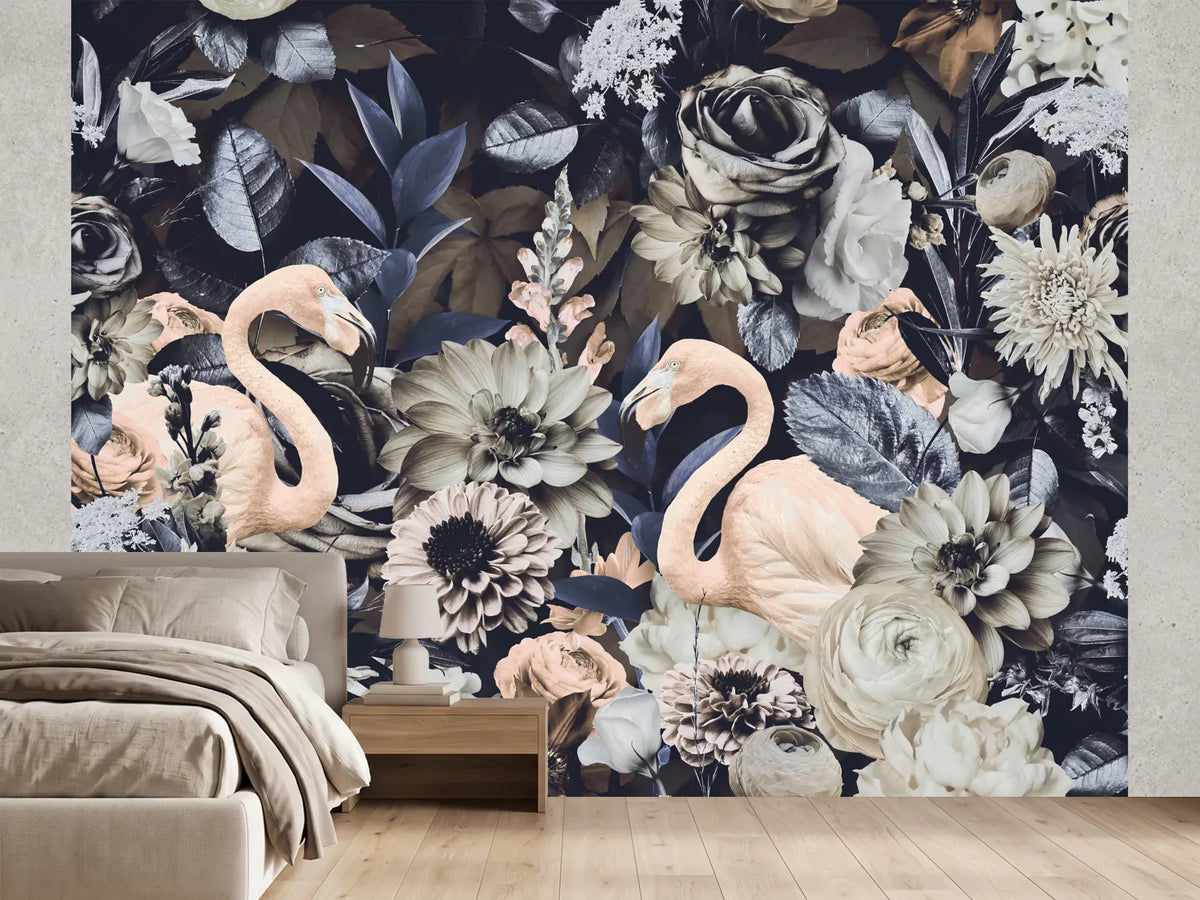 photo-wallpaper-moody-floral-flamingos