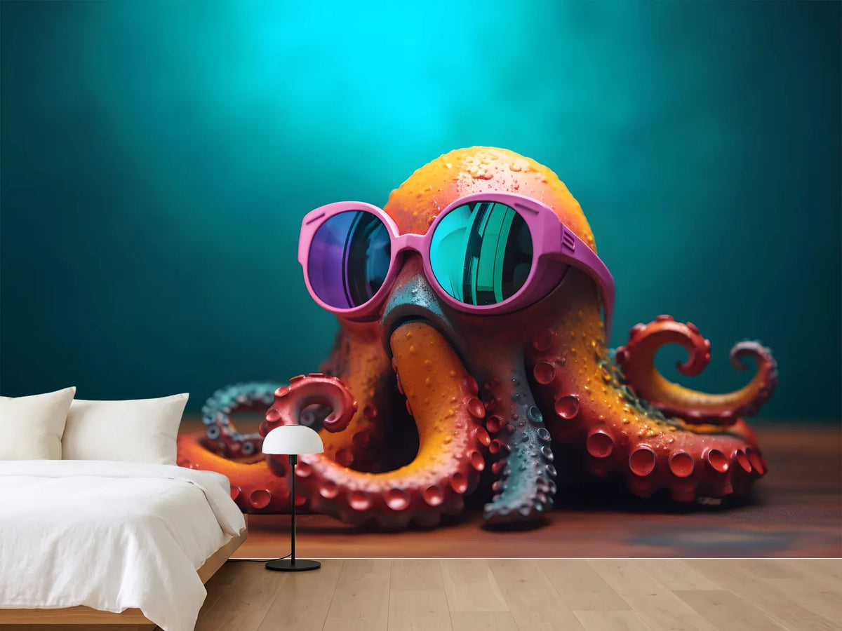 photo-wallpaper-octopus-in-pink-sunglasses-against-turquoise