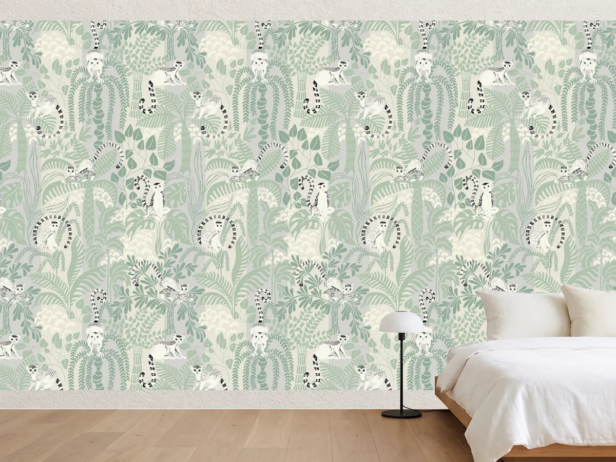 photo-wallpaper-lemurs-jungle-pattern
