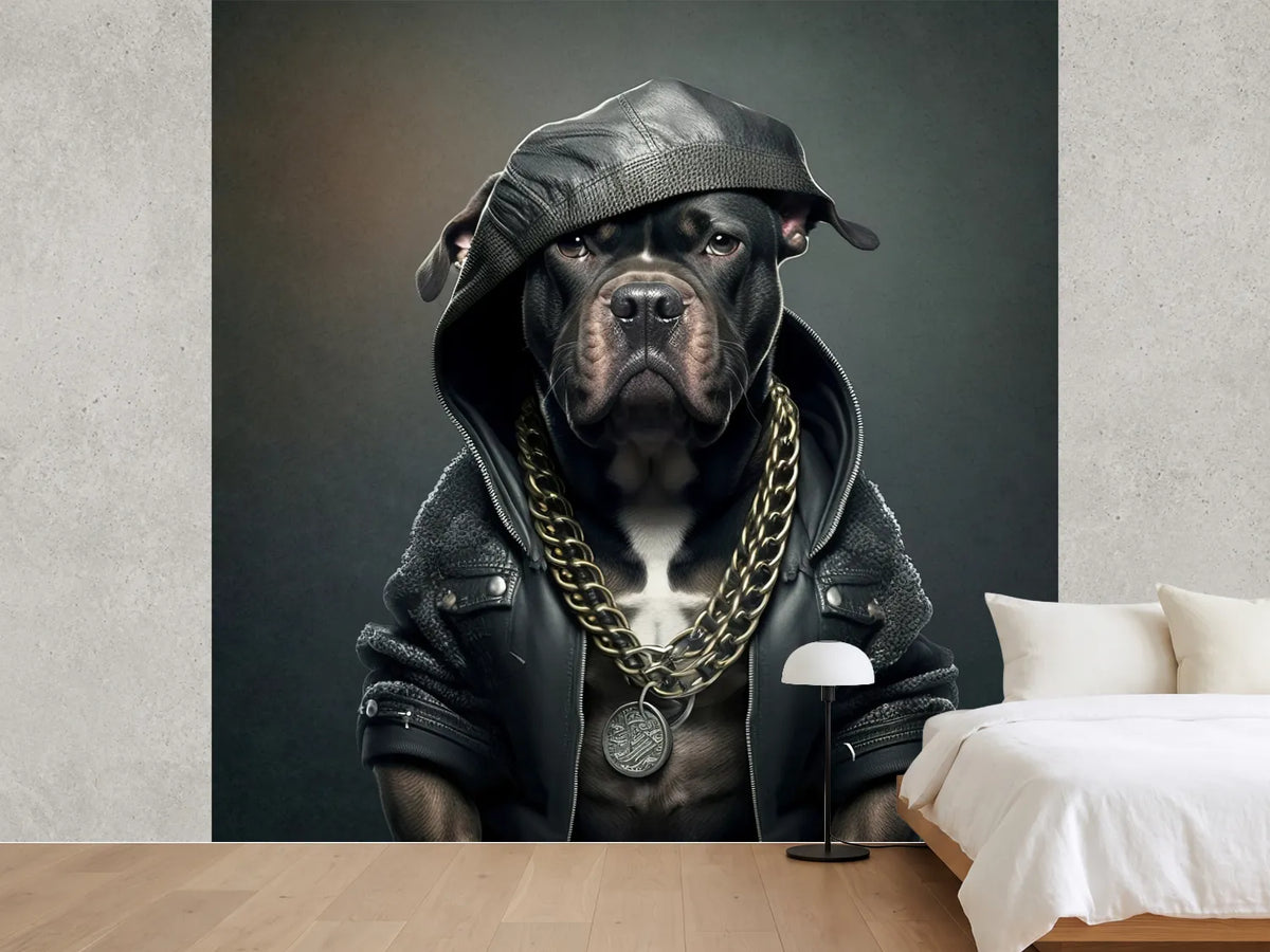 photo-wallpaper-bulldog-in-a-black-leather-jacket-with-a-heavy-gold-chain