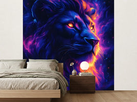 photo-wallpaper-majestic-lion-portrait-with-vibrant-cosmic-mane