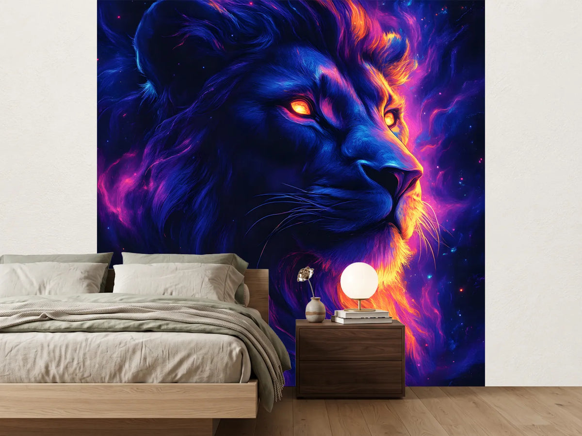photo-wallpaper-majestic-lion-portrait-with-vibrant-cosmic-mane